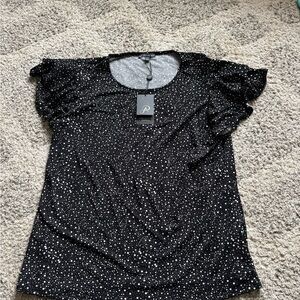 Black and White Polka Dot Women's Top